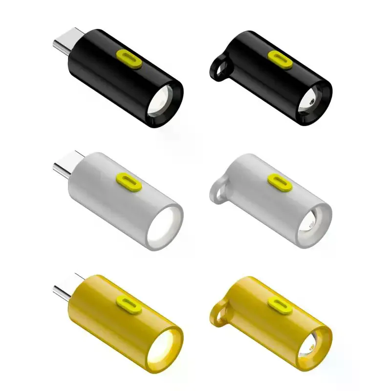 Type-C Mini Flashlight With Lanyard Plug And Play USB C Emergency Lamp Portable LED Flashlight Outdoor Lighting