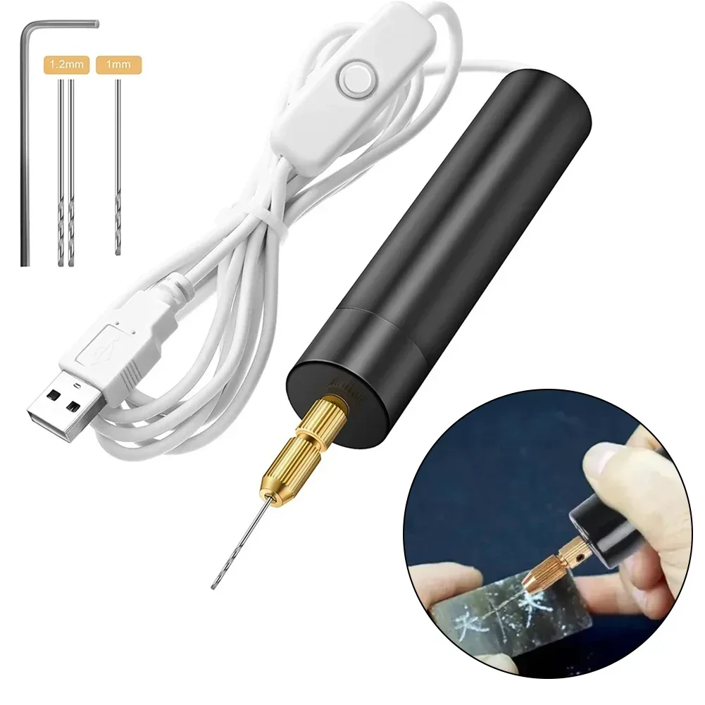Imagem -02 - Mini Ferramenta de Perfuração Elétrica Broca Portátil para Fazer Jóias de Resina Caneta de Gravura Artesanal Ferramenta de Chave de Fenda Usb Diy