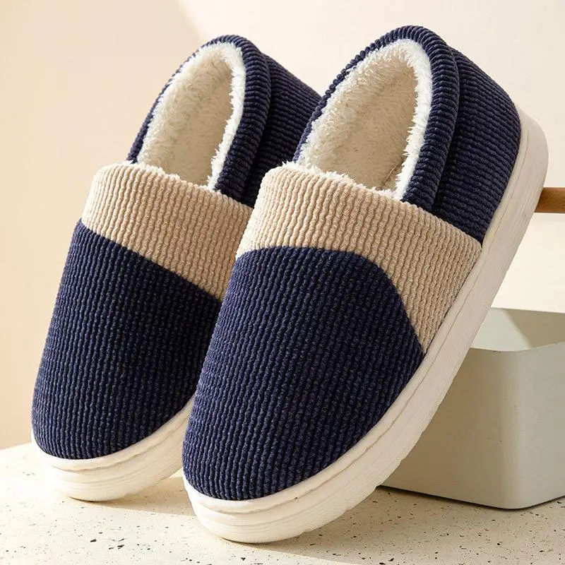 

Мужские зимние хлопковые тапочки Thiened, домашняя противоскользящая теплая обувь, удобные домашние тапочки большого размера