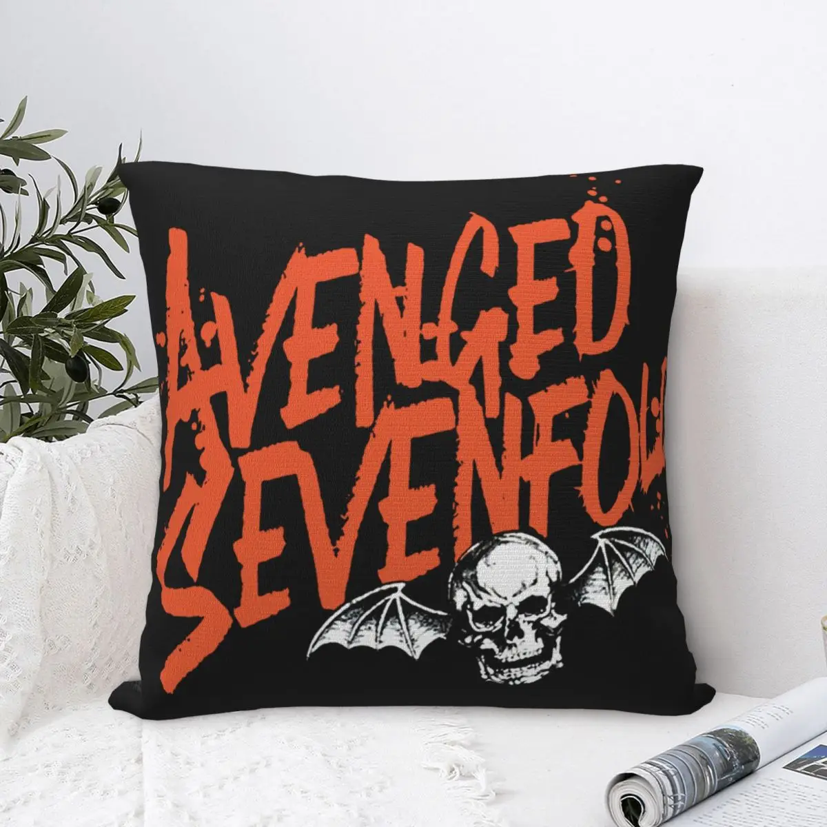 Avenged Sevenfold A7X Orange Splatter Pillowcase Cushion Soft Large Size Pillowcase Pillow Cases Customizable