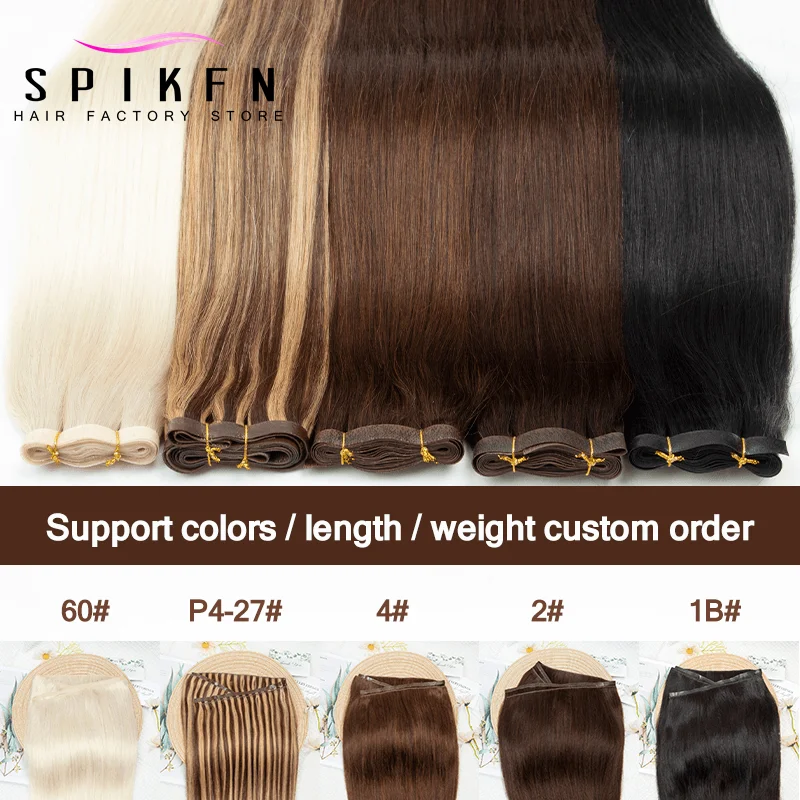 Rechte Lange PU Tape Inslag Human Hair Extensions 12 "-22" Blond Bruin PU Huid Tape in Haar Platte Inslag Naaien In MicroLinks Haar