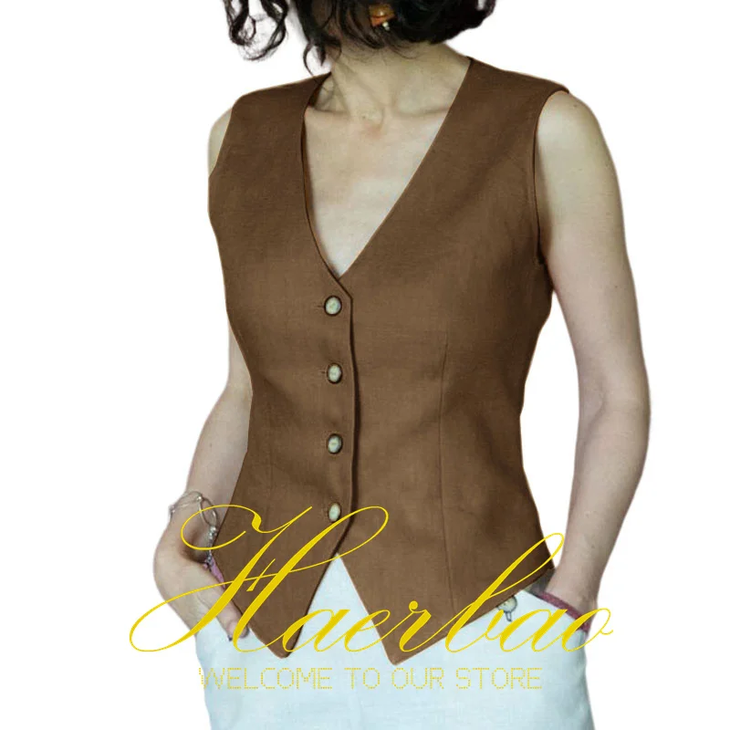 

Women's Vest V Neck Sleeveless Jacket Formal Office Work Wear Various Colors Customized Waistcoat