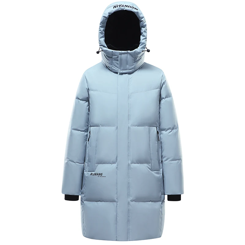 

High-Street Sle Men's Mid-Length down Jaet Winter Warm Coat Polyester Fiber White Du down Filling Detachable Hood