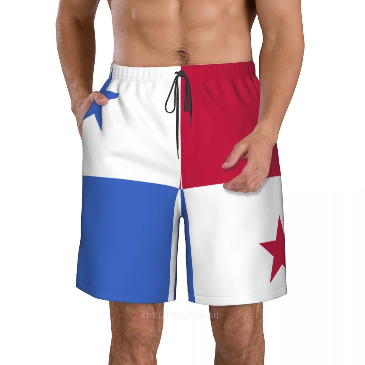 2023 Summer Polyester Panama Country Flag 3D Printed Men's Board Shorts Beach Pocket Running Summer Pants