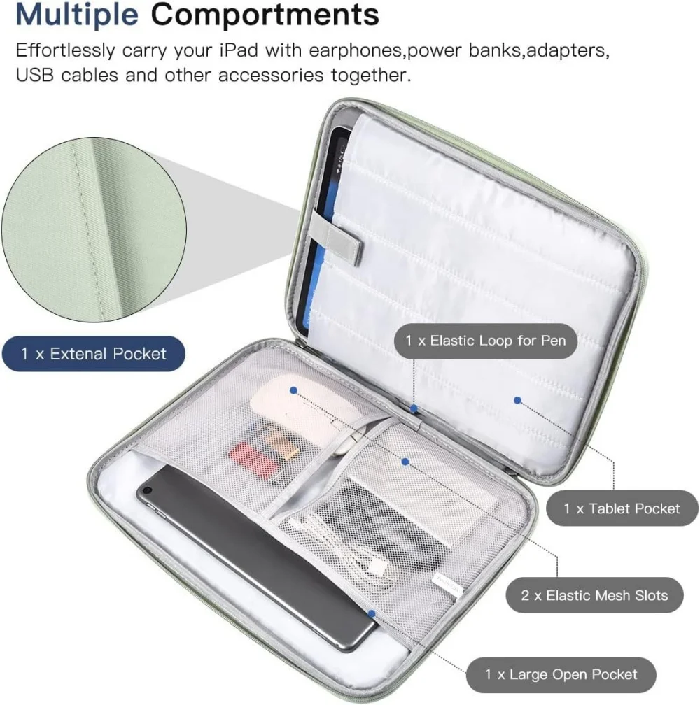 Sac à manches pour tablette, pochette étanche pour iPad Pro 12 9 11 13 pouces, iPad 10e 9e 8e 7e génération Air 5 4 3 2021 2022