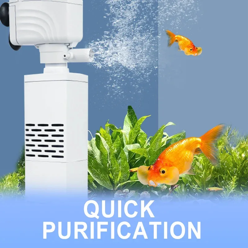 Aquarium Water Purification System 3-In-1 Fish Tank Filter Pump With Oxygen Generator Wave Maker 220V Circulation Filter
