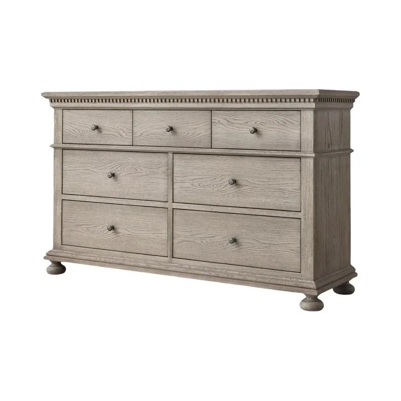 American retro distressed solid wood chest of drawers French simple living room entrance bedroom storage cabinet storage