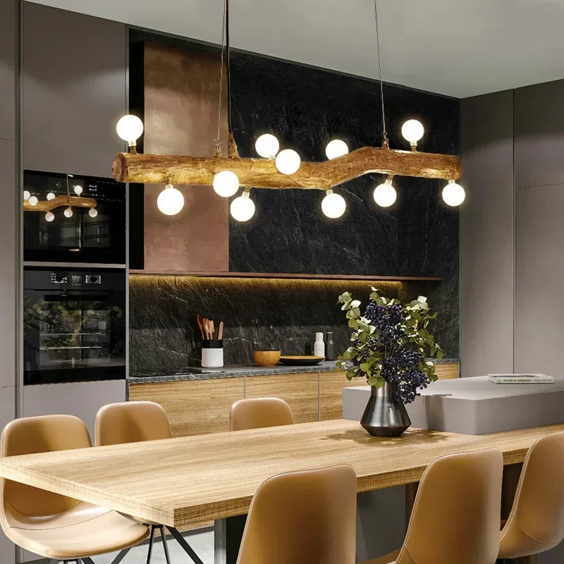 

Nordic Branch Creative Art Dining Pendant Light Bar And Bar Rural Homestay Decoration Lamp American Retro Inn Glass Chandelier