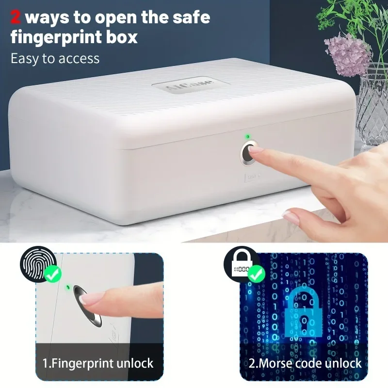 Biometric fingerprint safe home cash jewelry safe storage box file confidentiality hidden safe cosmetic box