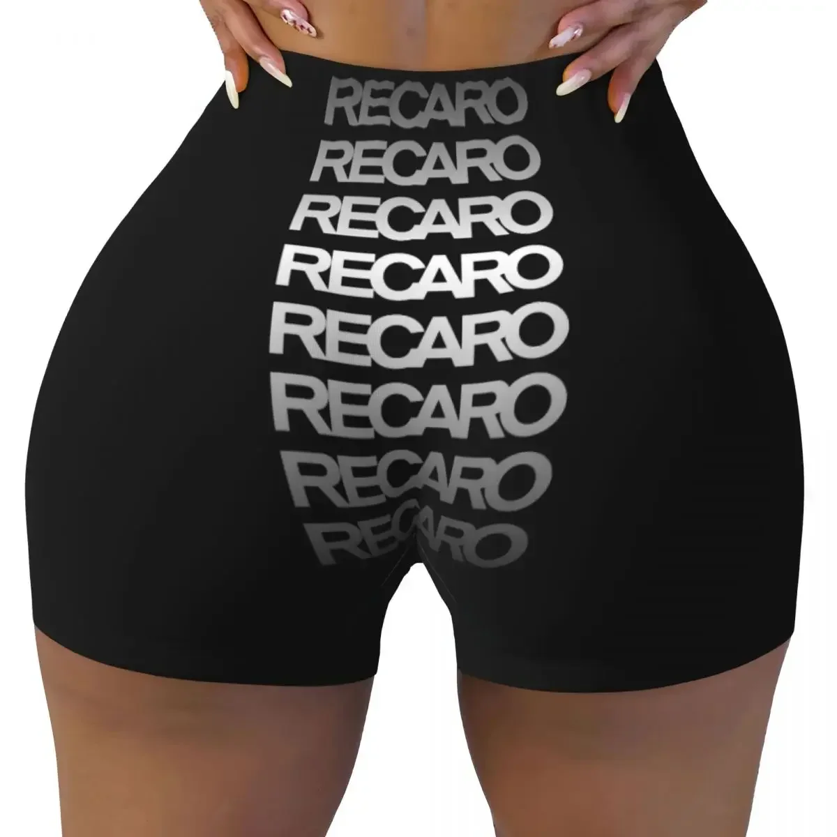 

Recaros Logo Workout Shorts Women's Gym Running Yoga Shorts Fashionable Tight and Sexy Shorts