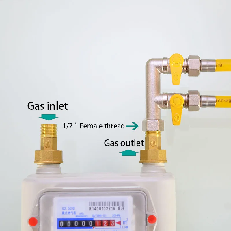 Barb ottone Gas valvola a sfera a 3 vie 1/2 "filettatura femmina/maschio connettore valvola in rame Pagoda interruttore in rame raccordo accoppiatore adattatore