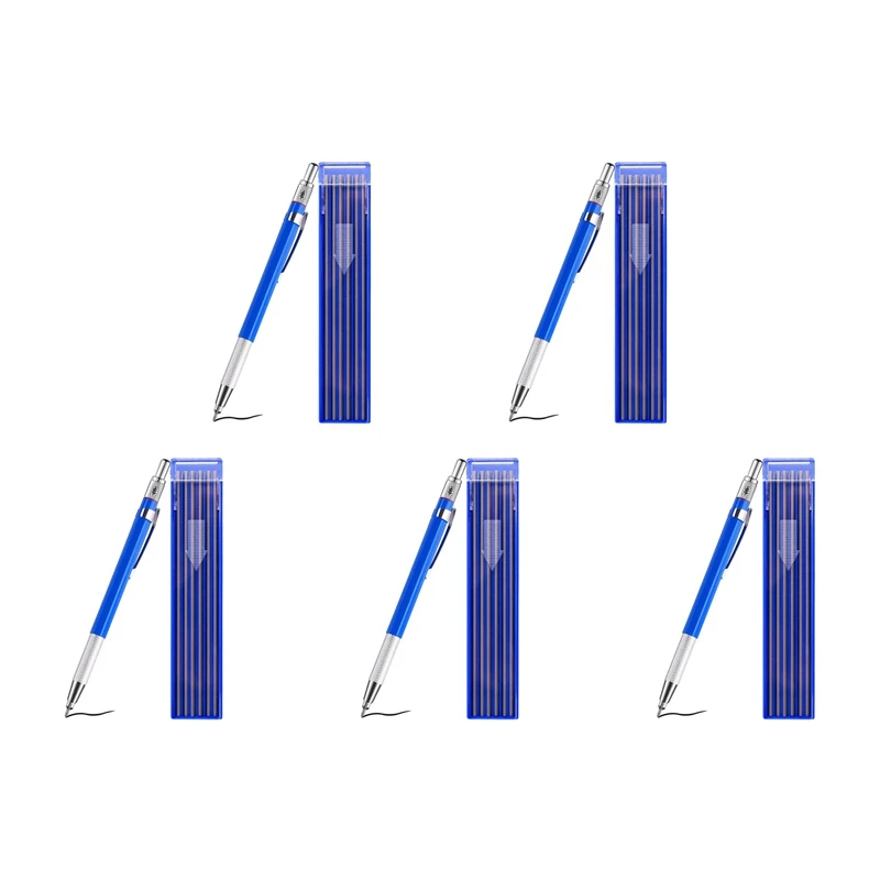 5 Stuks Streak Lassers Potlood Met 60 Stuks Ronde Zilveren Vullingen, Metalen Markeerstift Metalen Carbide Krabber Mechanische Potloden