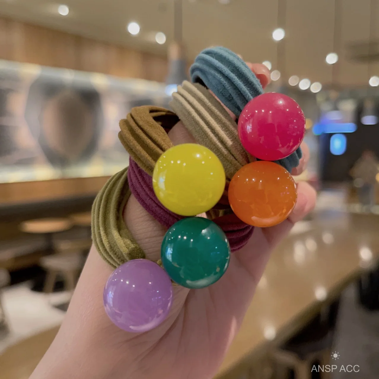 Cute Colorful Ball Hair Ropes for Girls Korean Children Daily Use Geometric Ball Hair Rings Elastic Hair Bands Kids Rubber Bands