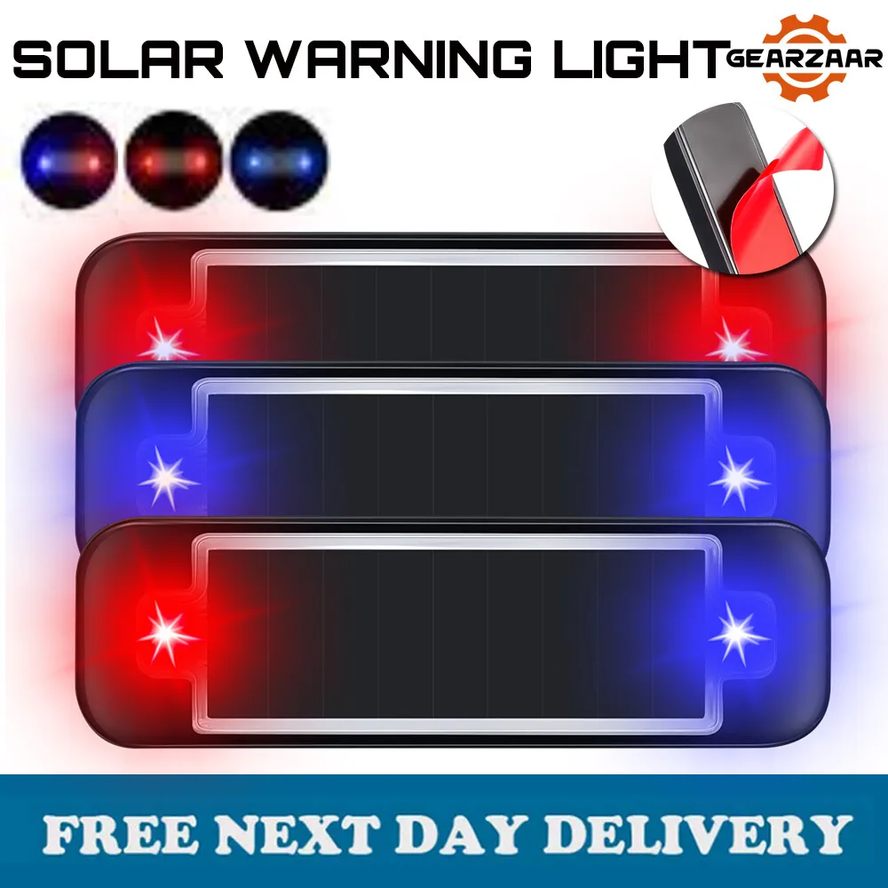 Luz de advertencia intermitente antirrobo estimulada con alarma simulada para coche con energía solar LED