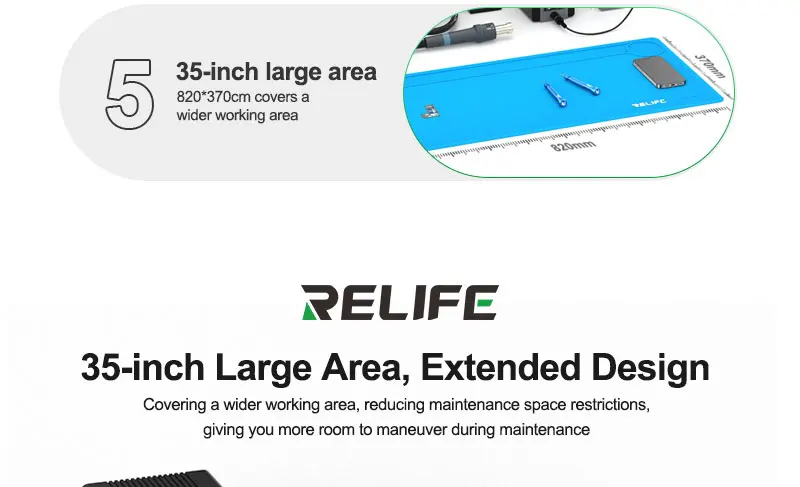 RELIFE RL-004DQ Extra Große Silikon-Reparaturmatte Langlebige Wasserdichte Unterlage für Professionelle Elektronik-Reparatur-Arbeitsplätze – Detail 5