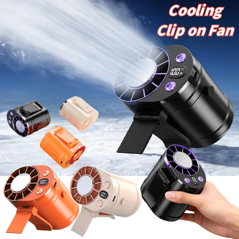 Cooling Clip On Waist Fan With Digital Display Portable Personal Mini Air Conditioner For Hiking Camping Working Summer Gift