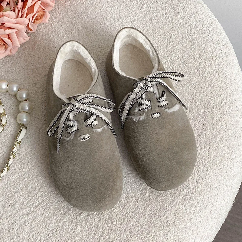 أحذية جديدة للنساء من الجلد الطبيعي أحذية مسطحة على طراز Birken أحذية قارب للفتيات أحذية قطيفة سهلة الارتداء #3