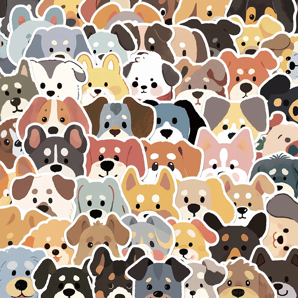 10/30/55Pcs Cute cartoon animal image graffiti  little dog stickers For Snowboard Laptop Luggage Car Fridge DIY Styling Vinyl