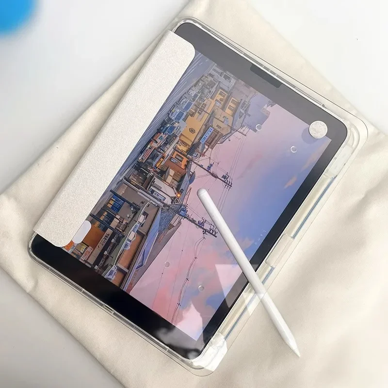For Apple iPad Case Air 3 4 5 6 7 8 9 10 Pro 11 12.9 inch Full Transparent Hard Sleeve Tablet Cover Rotation Stand Shockproof