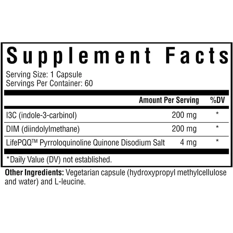 DIM&I3C - Supports healthy liver metabolism - Contains DIM and I3C formula, supports healthy cell response -400mg, 60 capsules