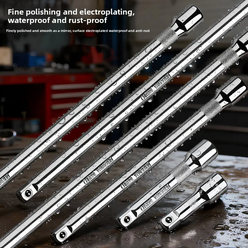 1/4 3/8 1/2 Socket Ratchet Wrench Extension Bar 50/75/100/125/150/250mm Long Bar Steering Sleeve Connecting Rod Accessories