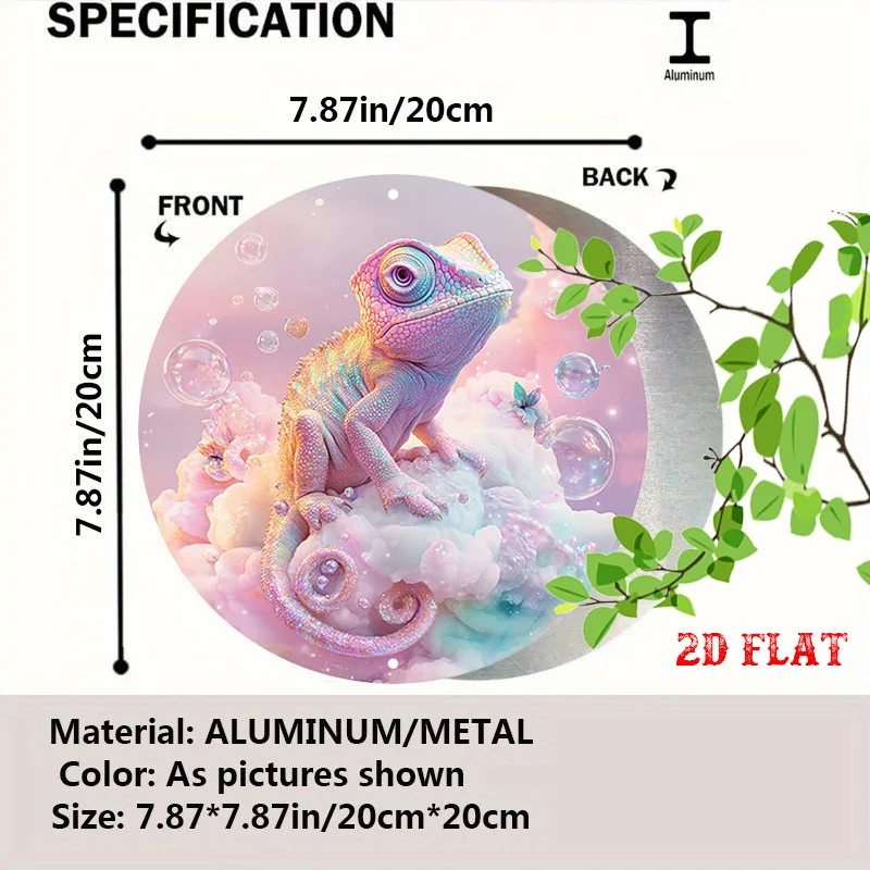 CIFBUY 2D Chameleon Color Shift Round Aluminum Wall Art Pastel Bubble Design Waterproof Durable Decor for Home Office Cafe