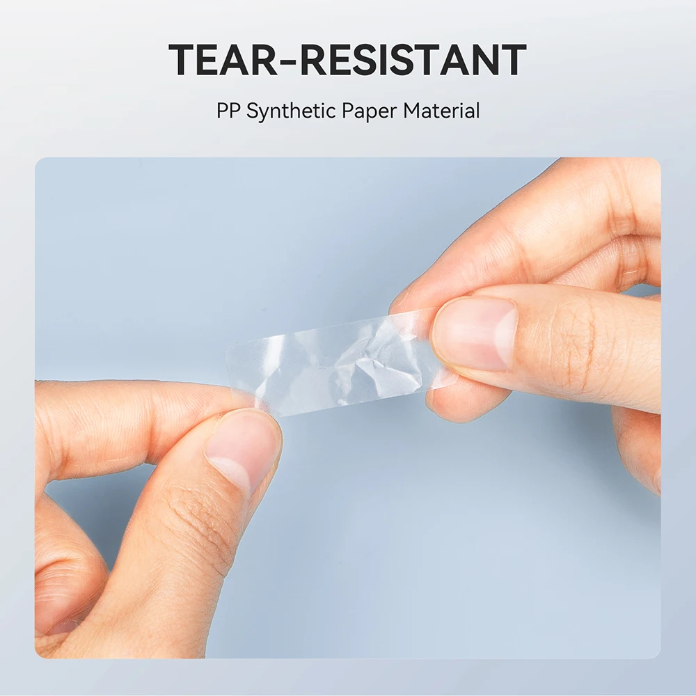 1 لفة Niimbot ملصق ملصق شفاف مقاوم للخدش ومضاد للنفط ورق ملصقات لطابعة الملصقات الحرارية D11 D110 D101 H1S