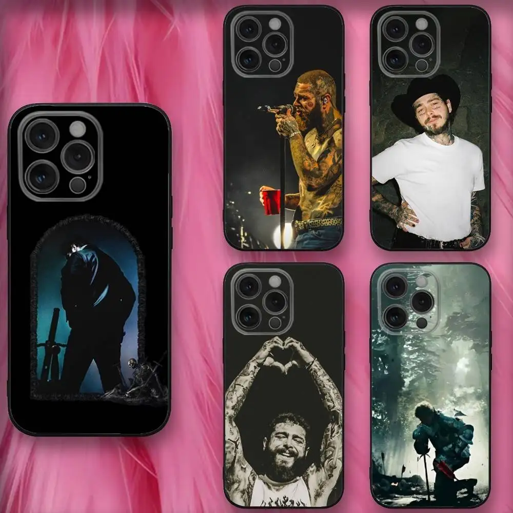 

Singer P-Post M-Malones Phone Case For iPhone 16,se4,15,14,13,12,11,Pro,X,XS,Max,XR,Plus,Mini Soft Black Cover