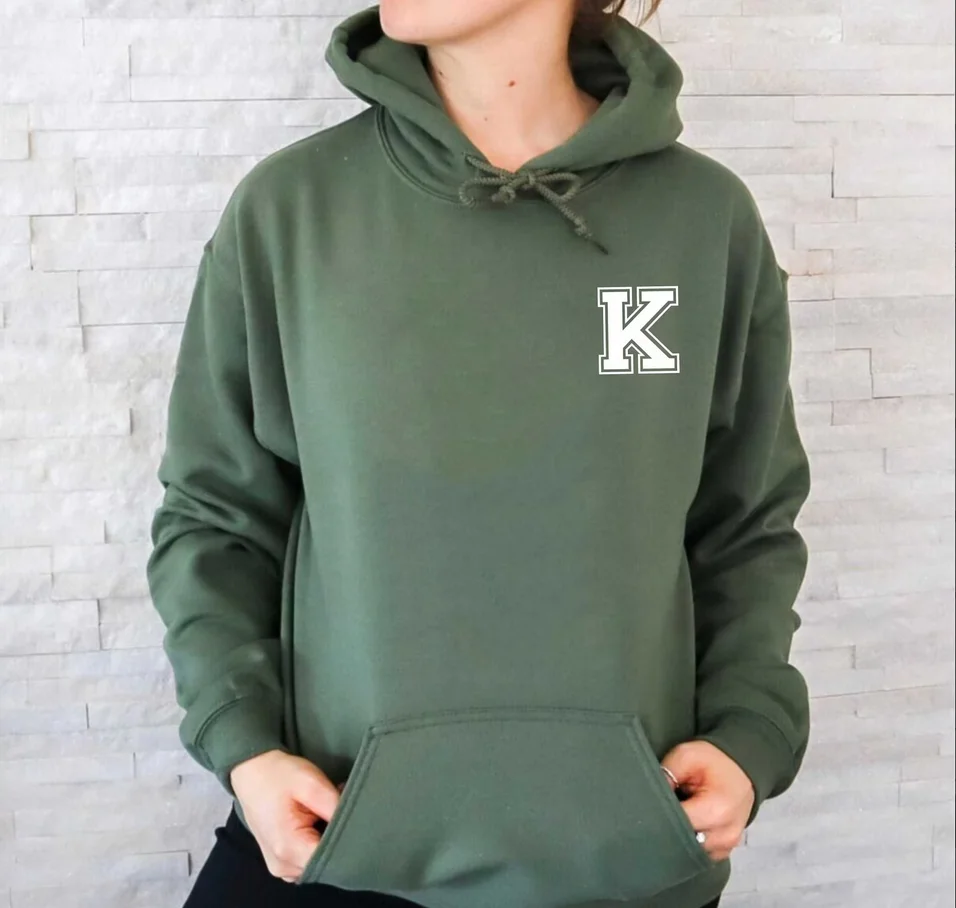 Personalised Hoodie with Initial Name, Customise with Name, Gift Hoody, Gift for Her or Him, Comfort Clothing, Christmas Xmas