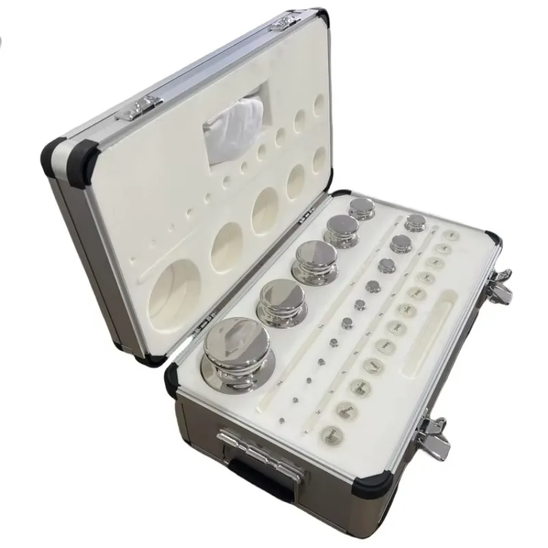 الوزن F1 1mg-2kg الصناعة القياسية اختبار الدقة كتلة القياسية 27 قطعة الفولاذ المقاوم للصدأ معايرة الوزن مجموعة