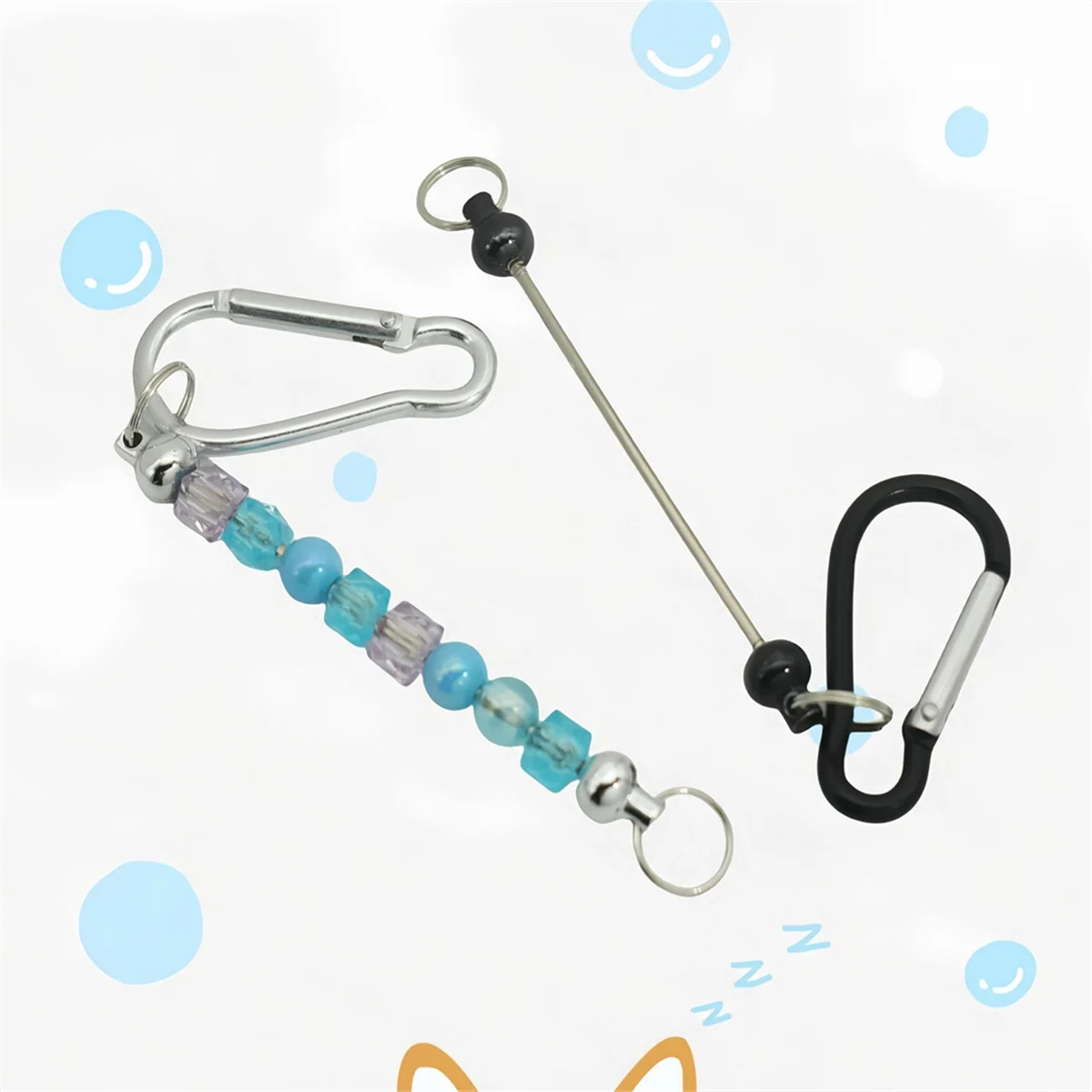 

DIY Beaded Key Chains 10 Pcs Beadable Keychian Bars Small Carabiner Clips DIY Beaded Key Chains Charm Craft (No Beaded Included)