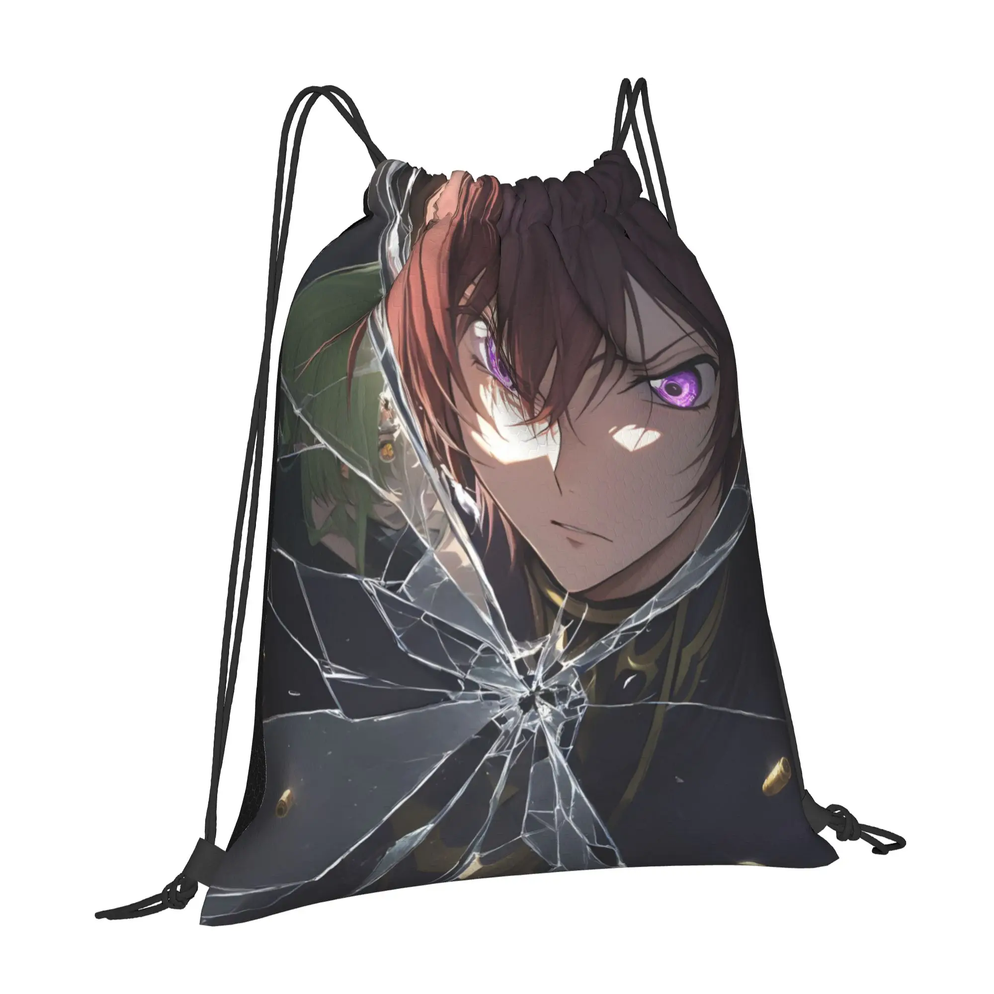 1 pc Lelouch Lamperouge Code Geass Print Drawstring Bags Men Women Storage Backpack Teenager Travel Bag