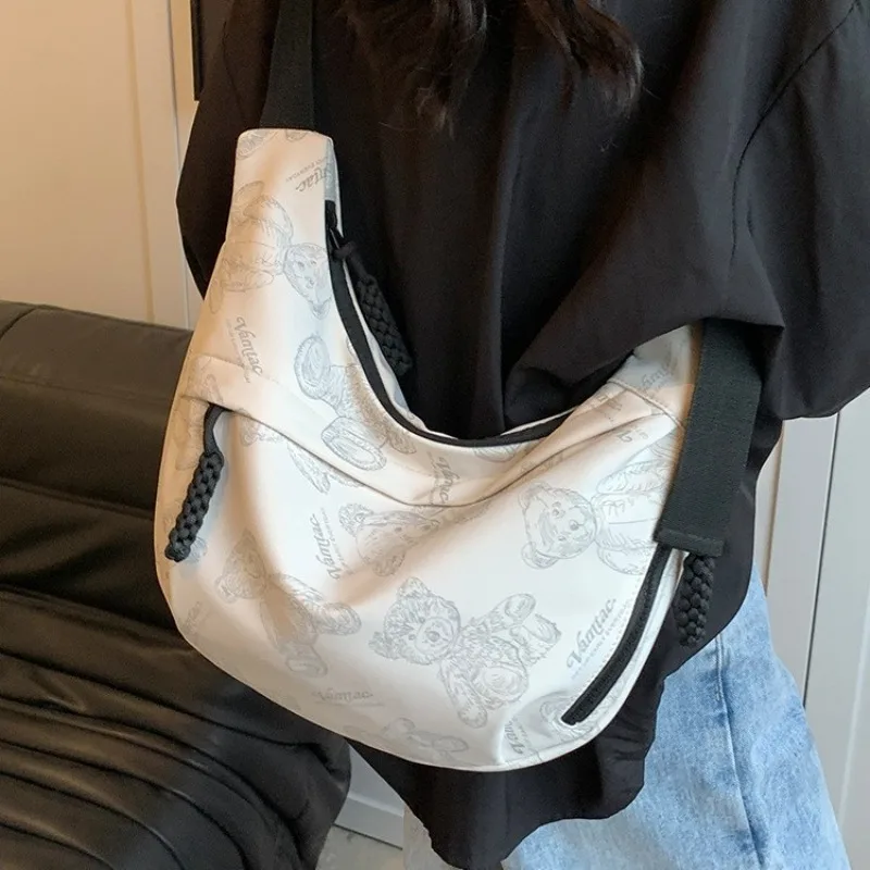 

Large Capacity Bag Women's 2025 New Trendy Casual Cloth Bag Shoulder Bag Popular Class Commuter Messenger Dumpling Bag