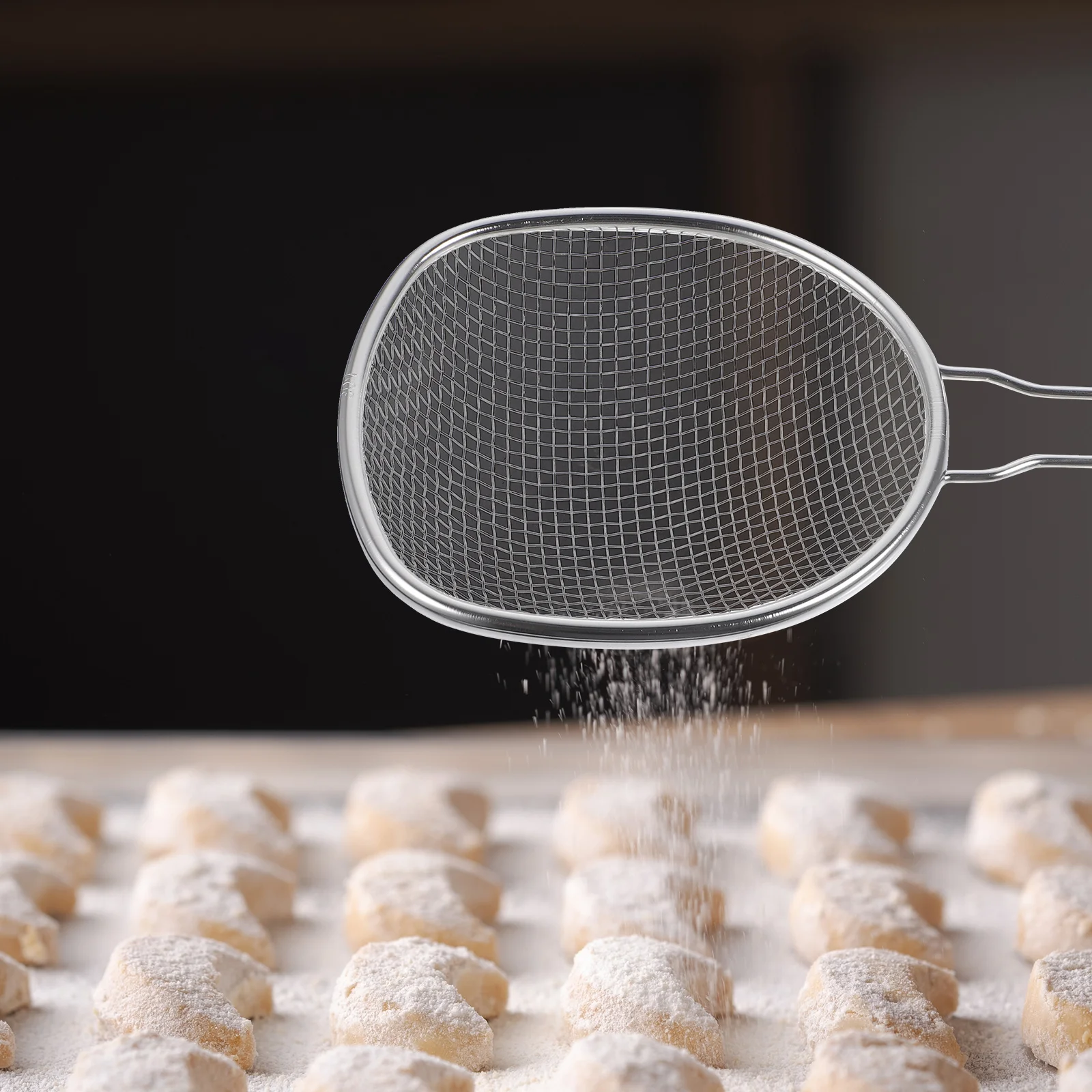

Stainless Steel Mesh Colander Kitchen Strainer Spoon Fine Mesh Filter Skimmer for Noodles Vegetables Metal Colander