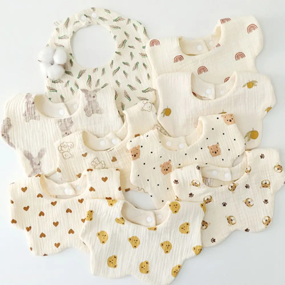 Lindo babero de algodón de 6 capas impermeable suave delantal para recién nacido babero de alimentación de dibujos animados recién nacido