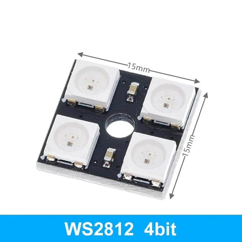 1/2~50/100Pcs 4/16/25/64 Bit WS2812 5050 RGB LED Built-In Full-Color Driving Color Light Module Square Development Board