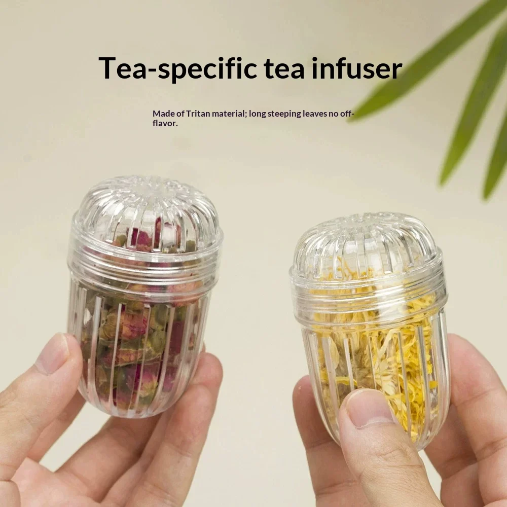 Tea Infuser Filter, Transparent Tea Strainer for Water Bottle, Reusable Flower Tea Leaf Separator, Kitchen Drink Accessories