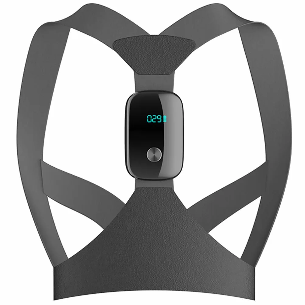 

Корректор горбатости, бандаж для верхней части спины, черный пояс для поддержки плеч из АБС-пластика, мужской и женский вибрационный корректор осанки, эргономичный дизайн