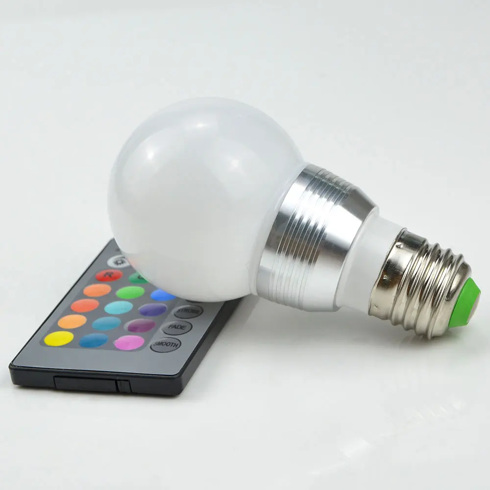 220 فولت 110 فولت E27 RGB LED ضوء لمبة 16 ألوان عكس الضوء مع 24 مفتاح التحكم عن بعد جو مصباح إضاءة المنزل الذكي #3