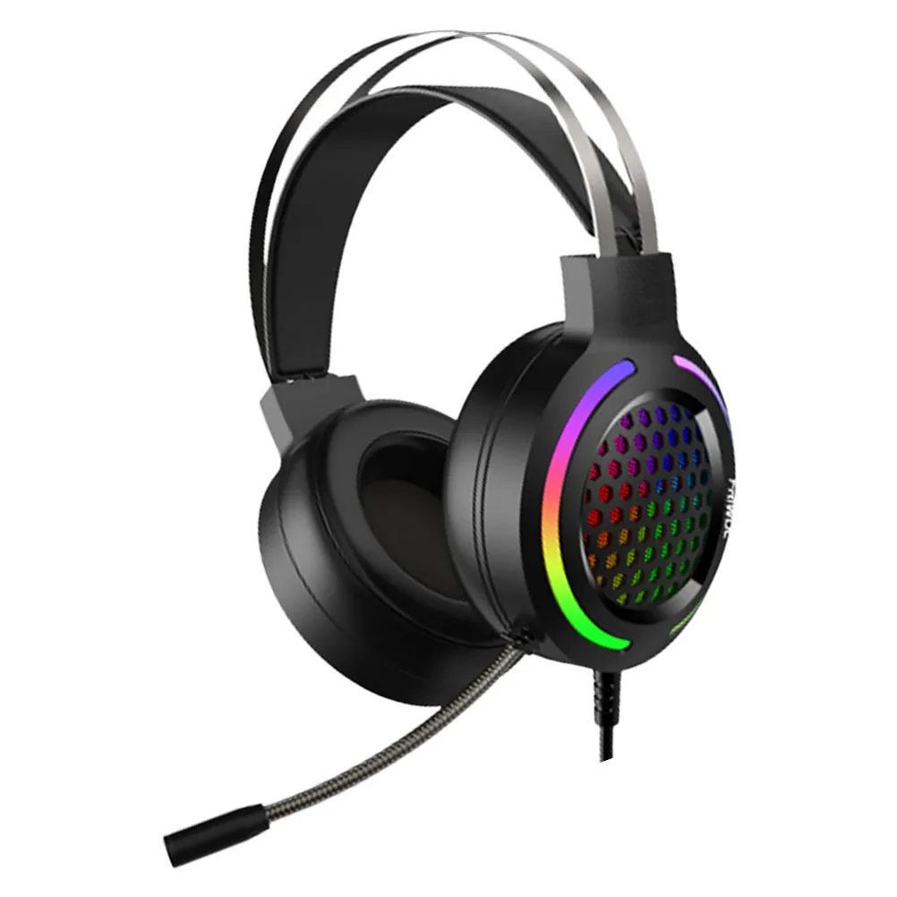 

1Pcs Wired Over-Ear Headset for Gaming Pc Computer Luminous Design Cool Headphone with Mic Stylish Game Headset Breathable