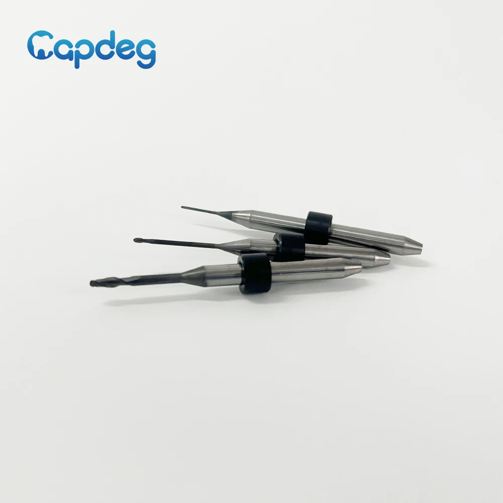 UP3D Compatible Zirconia Milling Burs CADCAM Cutter Tools for P53/P53DC/P55D D4mm Shaft 2.0/1.0/0.6/mm
