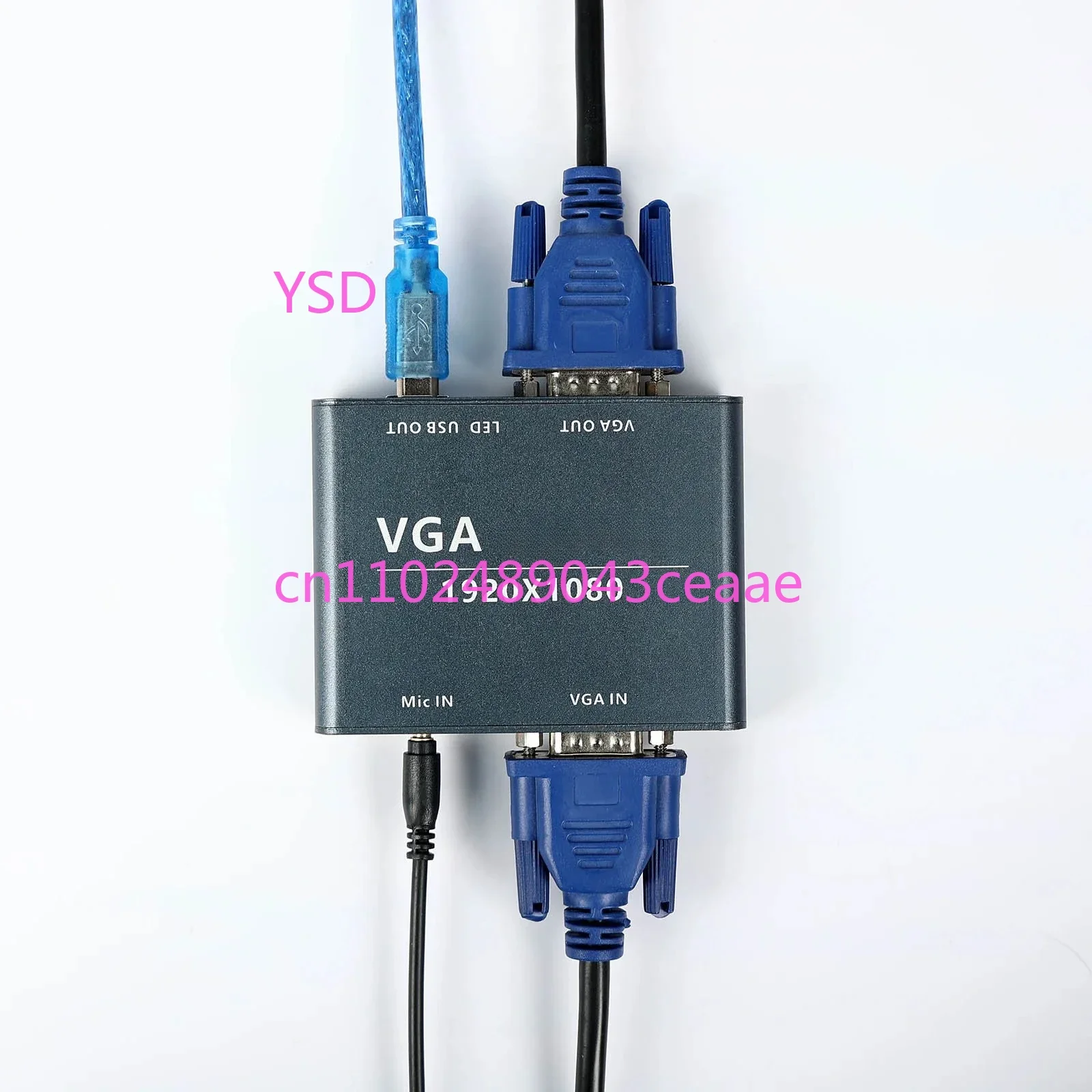 Driver-Free VGA Digital Converter (VGA to USB Adapter, Video Capture Card, Compatible with USB 3.0/2.0, 1080P Video Recorder)