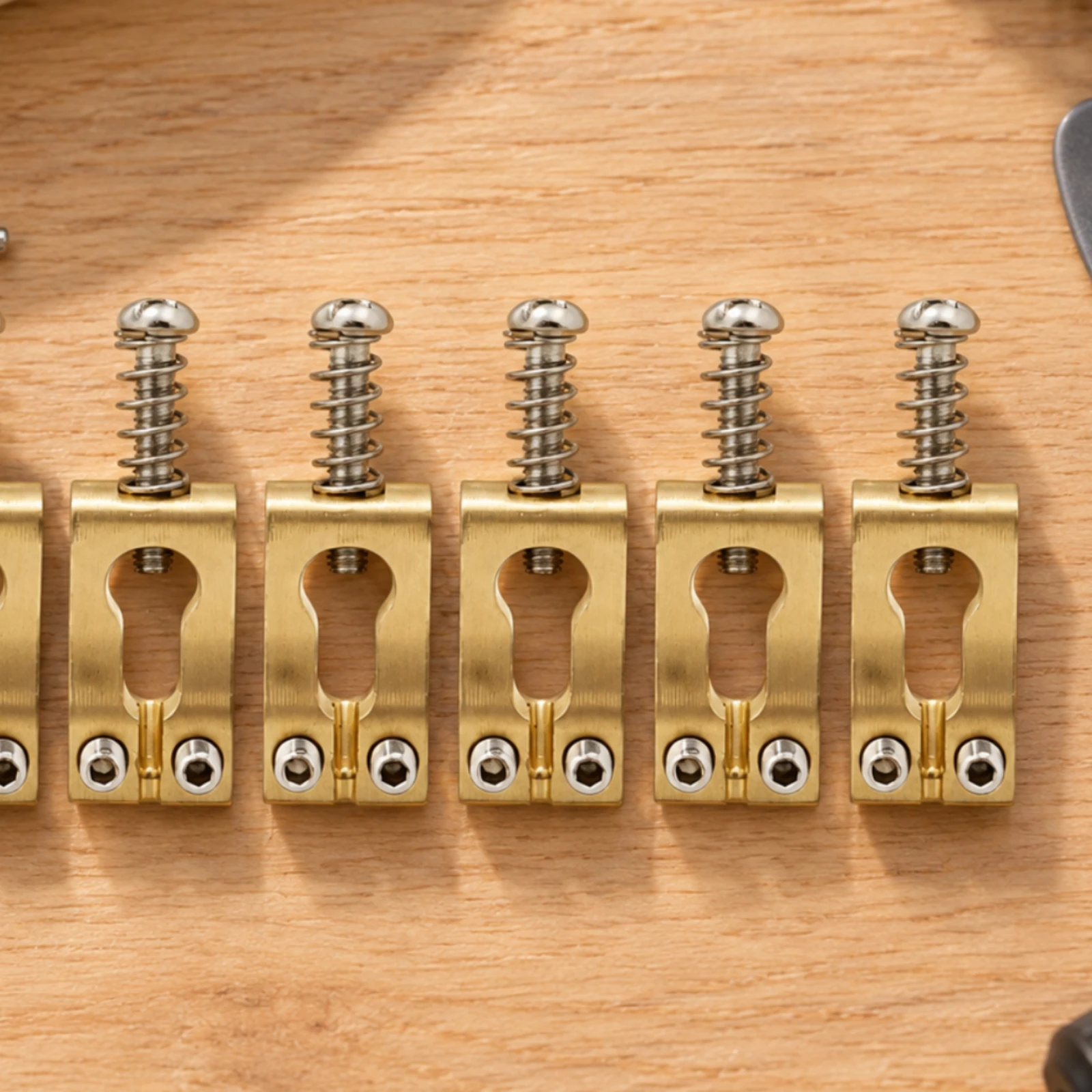 6 Pieces Brass Electric Guitar Bridge Saddle Sturdy Brass Bass Bridge Saddle Upgrade Universal Compatibility