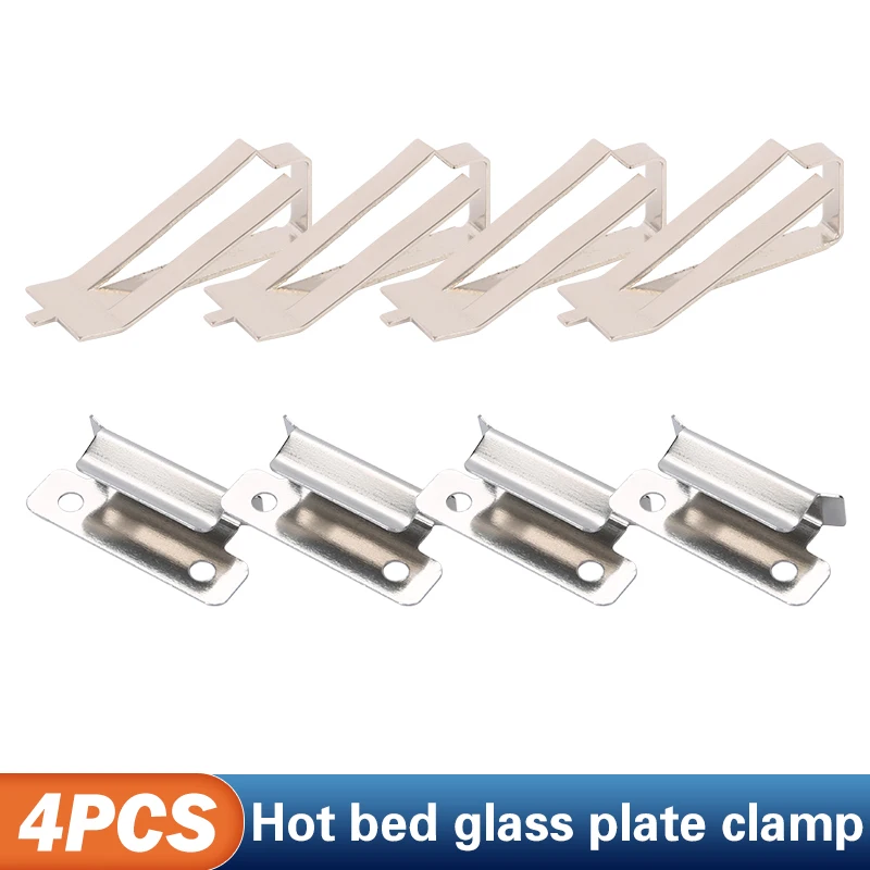 4PCS 3D Printer Parts Stainless Steel Glass Heated Bed Clips Clamp Holder Heatbed Clip For Ender 3 V2 Ender3 Pro CR-10S