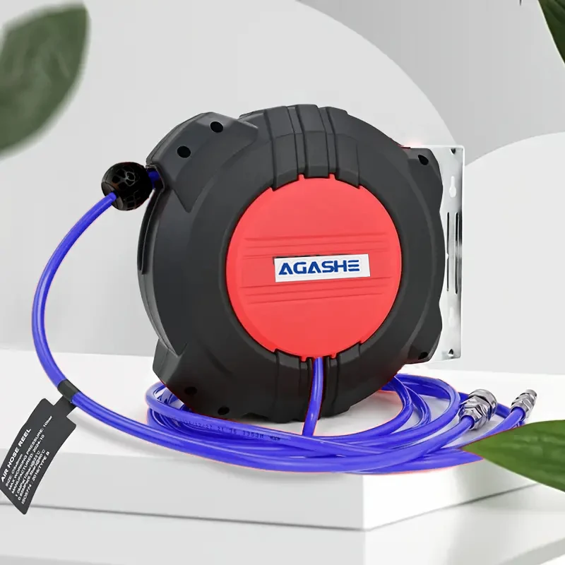 10-Meter/32.8-Foot Self-retracting Air Compressor Hose Reel with 180° Rotating Wall-mounted Bracket, 8x5mm (0.315in x 0.2in)