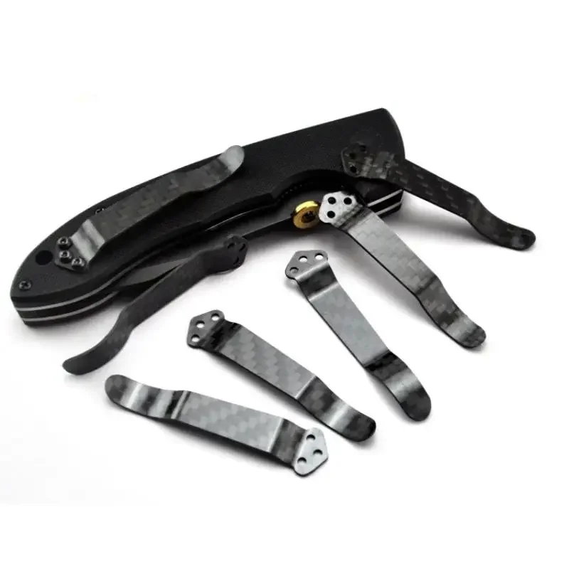 1 peça de clipes de bolso de fibra de carbono: substituição para facas Benchmade 710/Griptilian, Emerson CQC e Spyderco C81