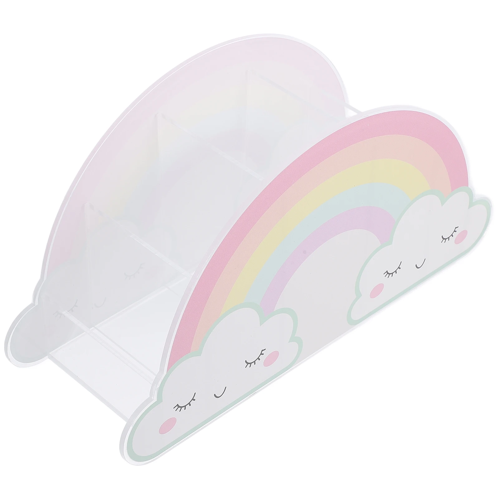 

Stationery Storage Box Office Supplies Organizer Rainbow Iridescent Pen for Desk Convenient Holder Desktop Organiser