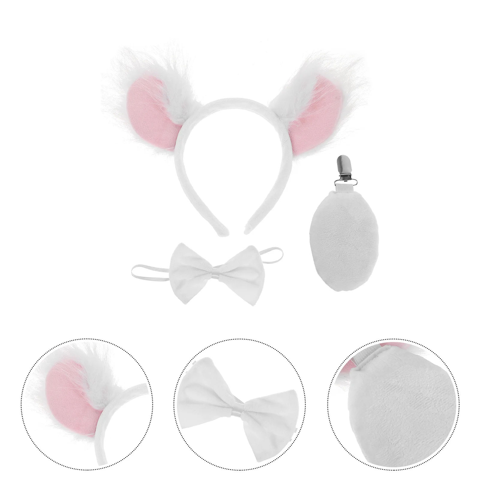 ชุดหูโคอาล่าพร้อมที่คาดผม หาง และโบว์ผูกคอ อุปกรณ์แต่งกายสัตว์ สำหรับแต่งตัวคอสเพลย์ งานฮาโลวีน คริสต์มาส และงานเทศกาลต่างๆ