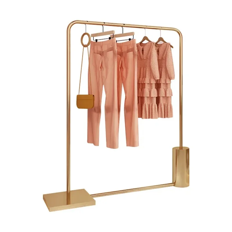 

custom.Custom Garment Stand Golden Heavy Duty Clothing Rack New Clothes Stands Luxury Clothing Display Racks