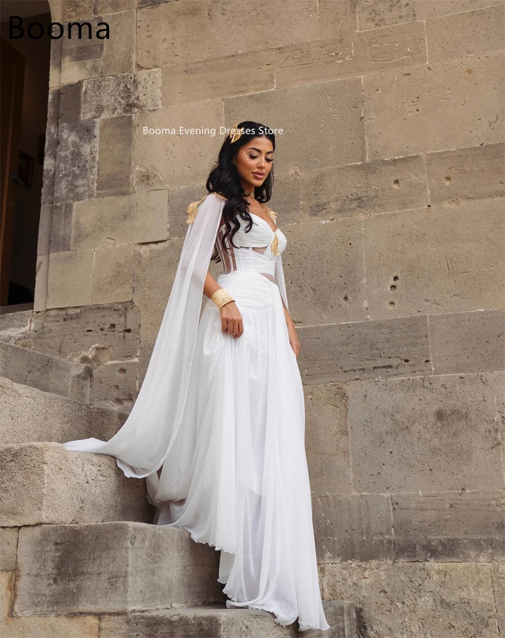 Booma A-Line Sleeveless Pleat Sexy Flower Evening Dresses Backless Formal  Dresses for Women Elegant Prom Gowns Custom Made - AliExpress